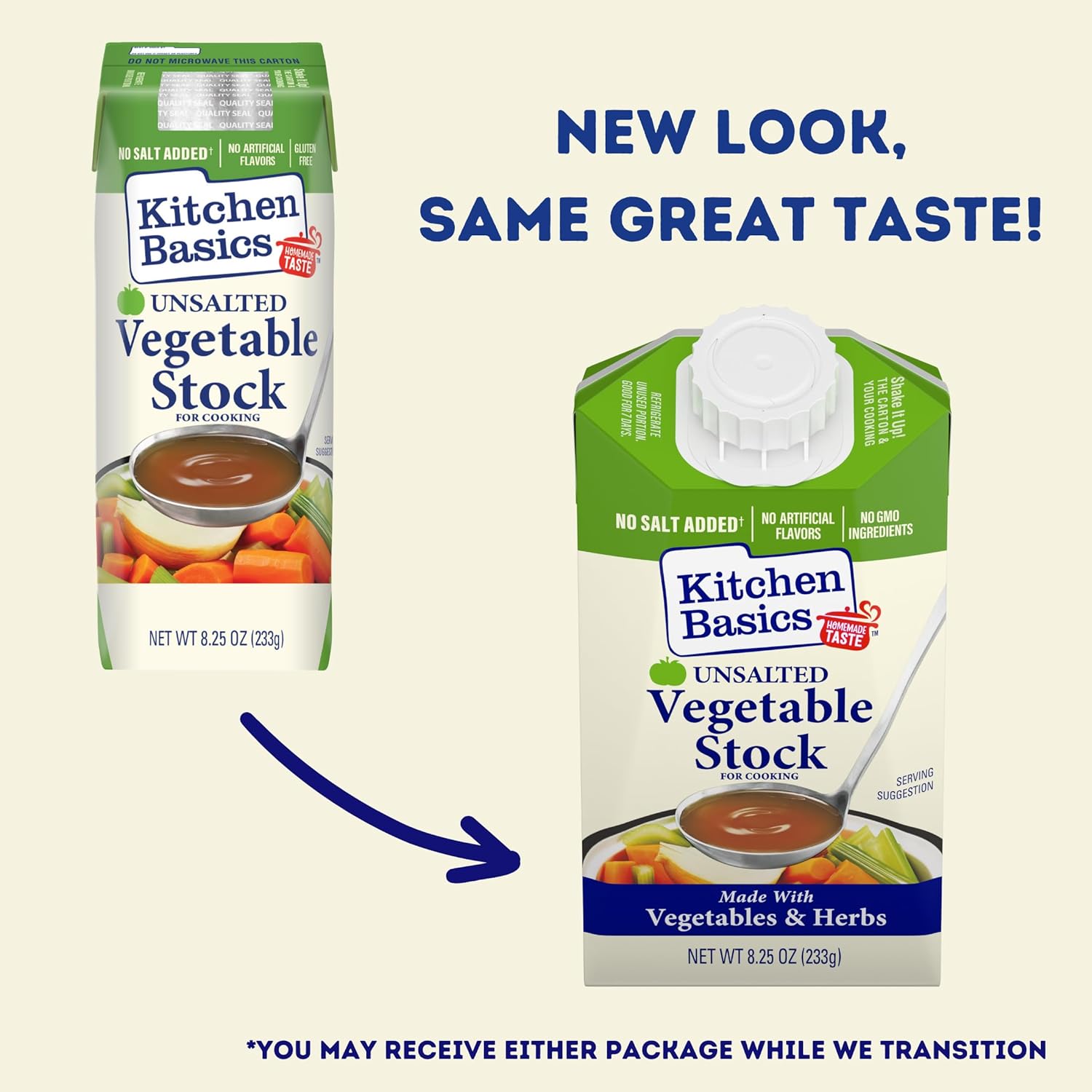 Kitchen Basics Unsalted Vegetable Stock, 8.25 oz (Pack of 12) | No Artificial Flavors and Gluten Free |