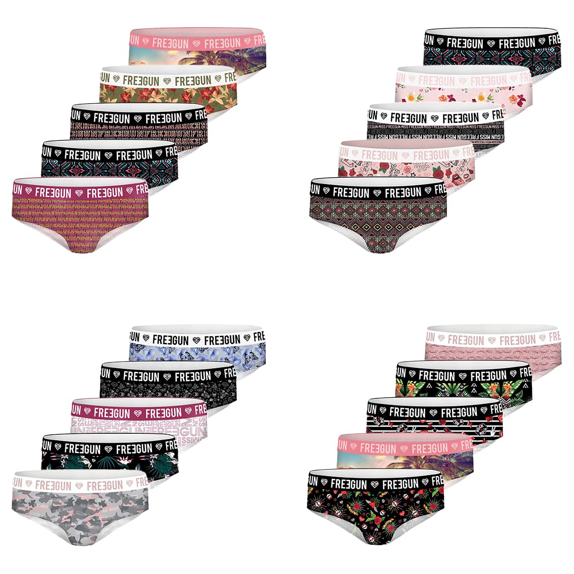 FREEGUN Pack Surprise Ropa Interior Mujer Microfibra Modèle Aléatoire (Paquete de 5)