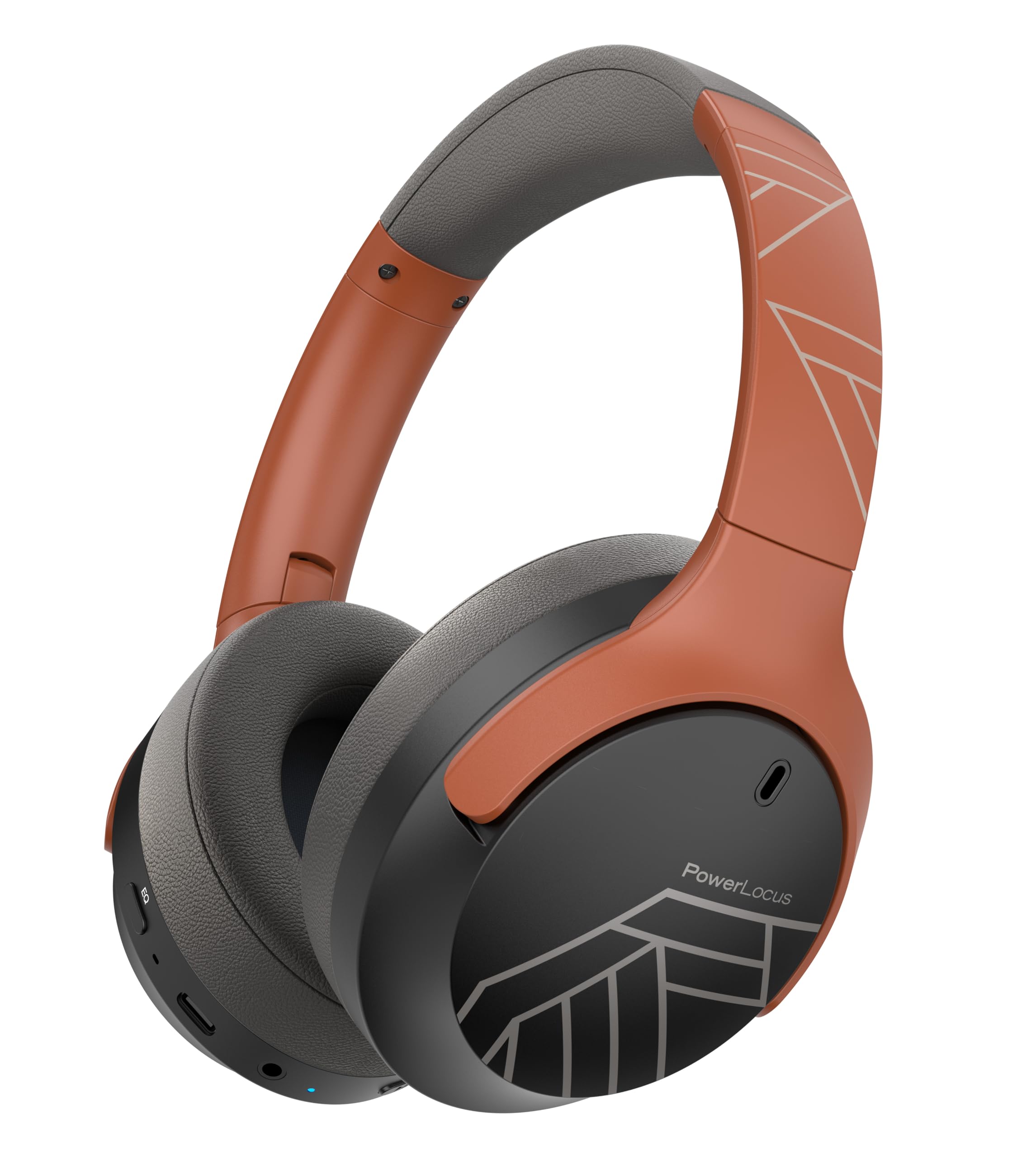 PowerLocus Bluetooth over-ear, hoofdtelefoon met microfoon, 70 uur speeltijd, draadloze hoofdtelefoon, hifi-stereo diepe bas, opvouwbare draadloze hoofdtelefoon voor reizen (Sand