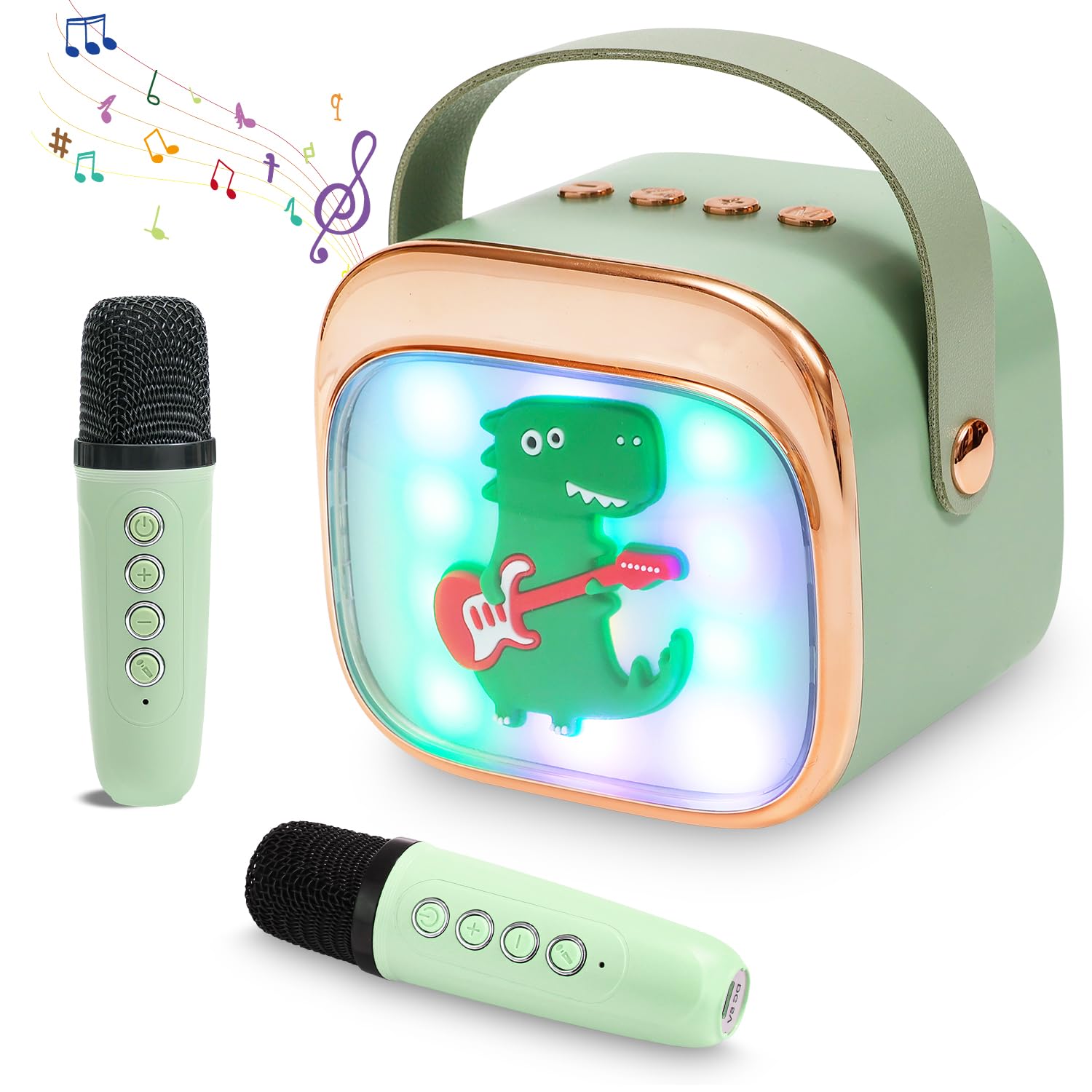 karaoke macchina bambini con 2 microfono karaoke bambini macchina karaoke portatile karaoke con luce LED ed effetti di cambiamento vocale, regali per età 5-12 bambini, ragazzi, ragazze