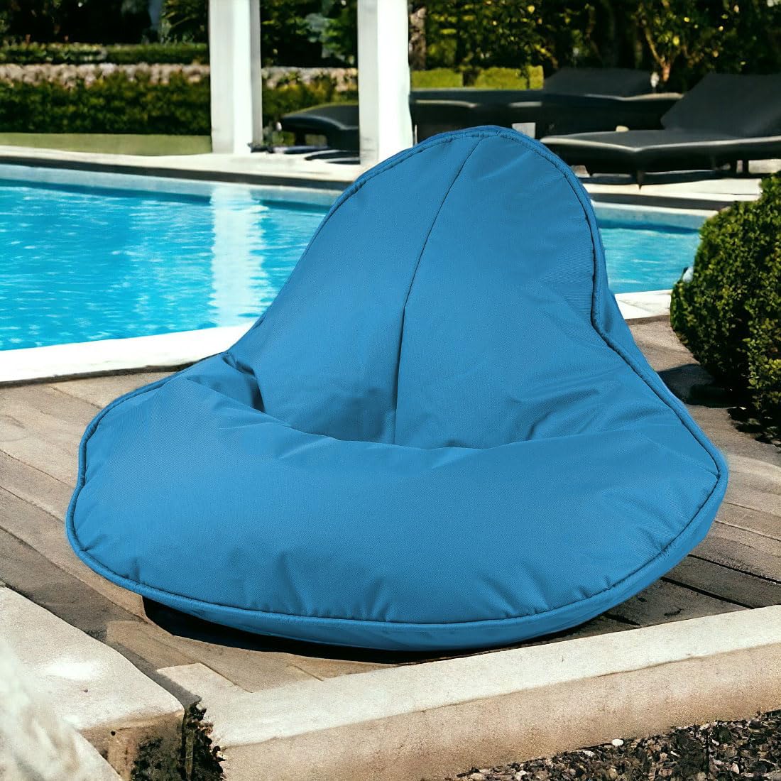 Pouf Poire Ecopuf - Fauteuil, Canapé, Coussin de Sol, Pouf d'intérieur/ extérieur - Orange - Maison