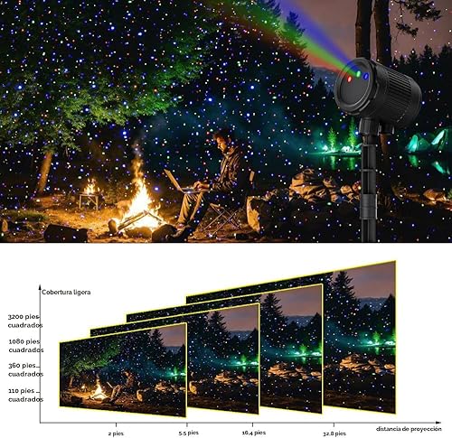 Miniatura 4 de Luces láser de Navidad para proyección al aire libre, proyector de luces láser de 3 colores, espectáculo de luces de luciérnagas con control remoto