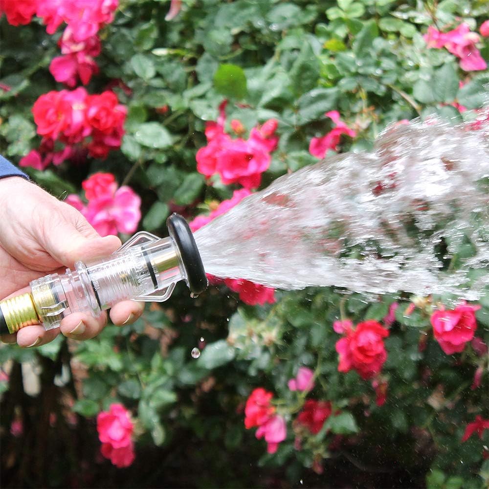 Garden Hose Nozzle with Shatterproof Rubber Bumper & UV Resistant