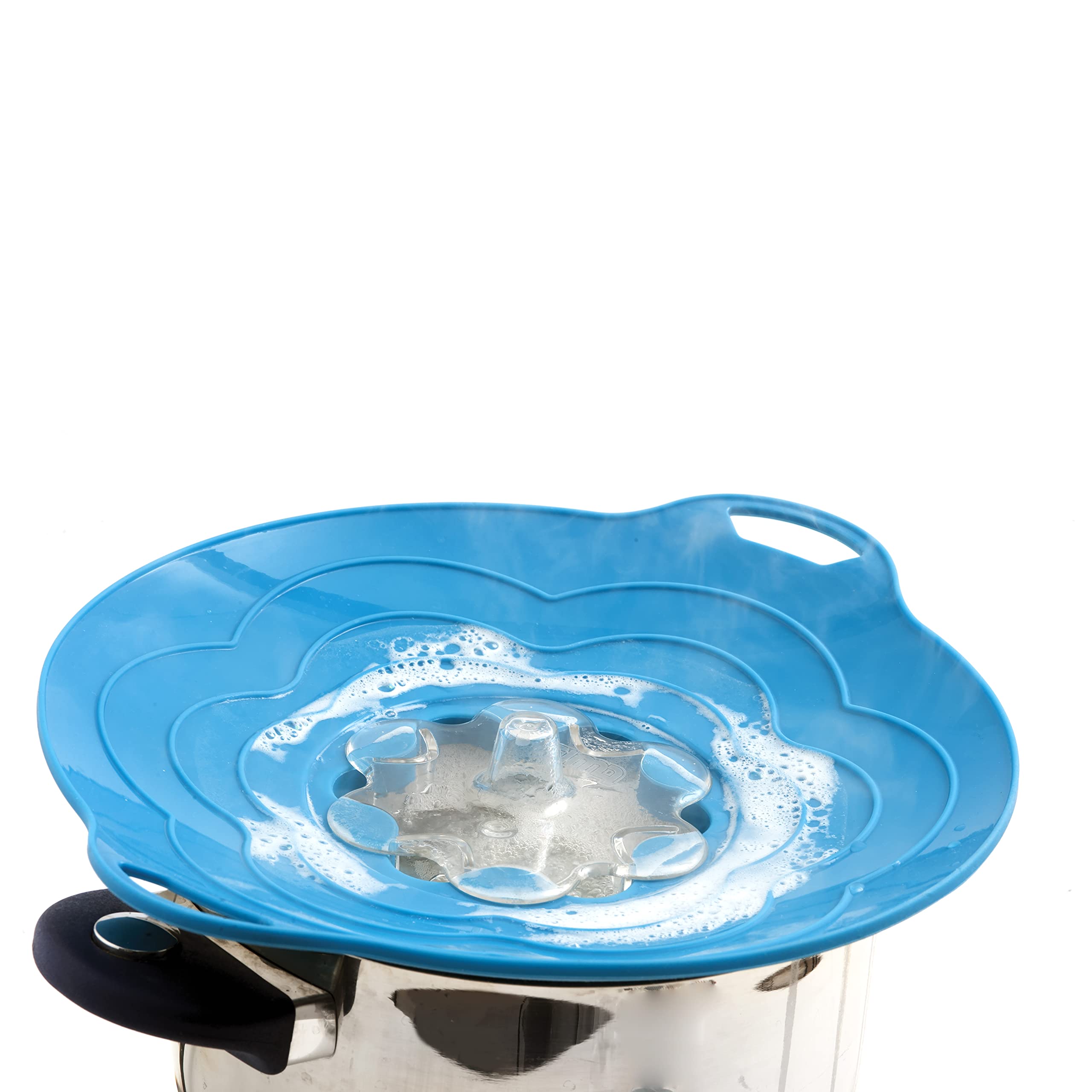 Silikomart |Coperchio in Silicone Vapo Twist con Tappo Rimovibile, Colore Azzurro, Misure Ø220 mm, Made in Italy