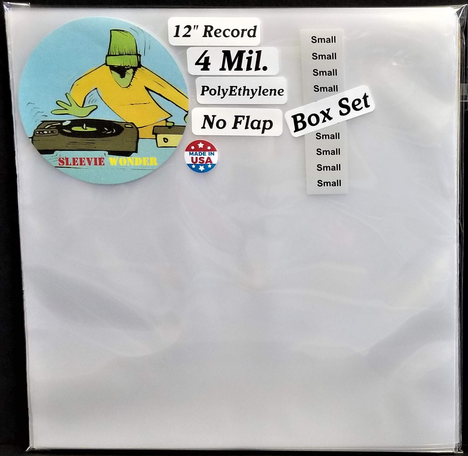 Small Box Set Outer Plastic Sleeves (x5) 4mil Thick USA Polyethylene for 33rpm LP Vinyl Record Album Boxset - Strong Poly Bag Covers - Best Protects 3/8"-3/4" Boxes (+1 Free Dj Sticker)