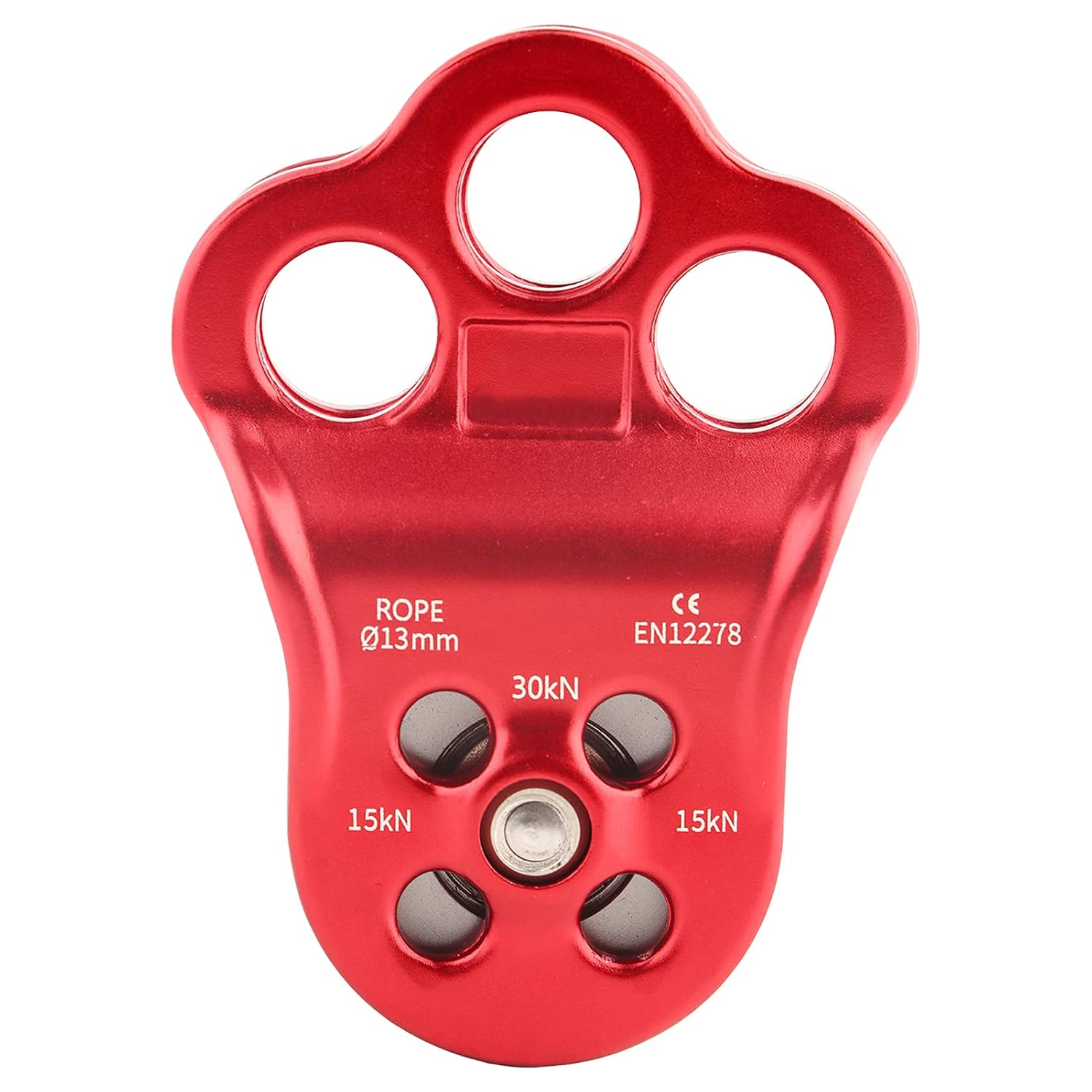 Keenso Climbing Pulley, High Strength Outdoor Tool, Three Hole Single Pulley for Mountaineering, Rock Climbing, and Home Use