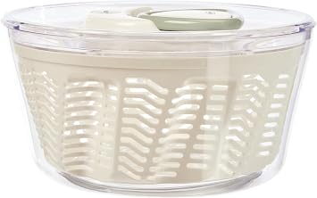 Zyliss Easy Spin 2 Salad Spinner, Large 6L Capacity, White, Unique AquaVentTM Technology, Retractable Cord and Brake System, Non-Slip Base, Easy Cleaning, Plastic