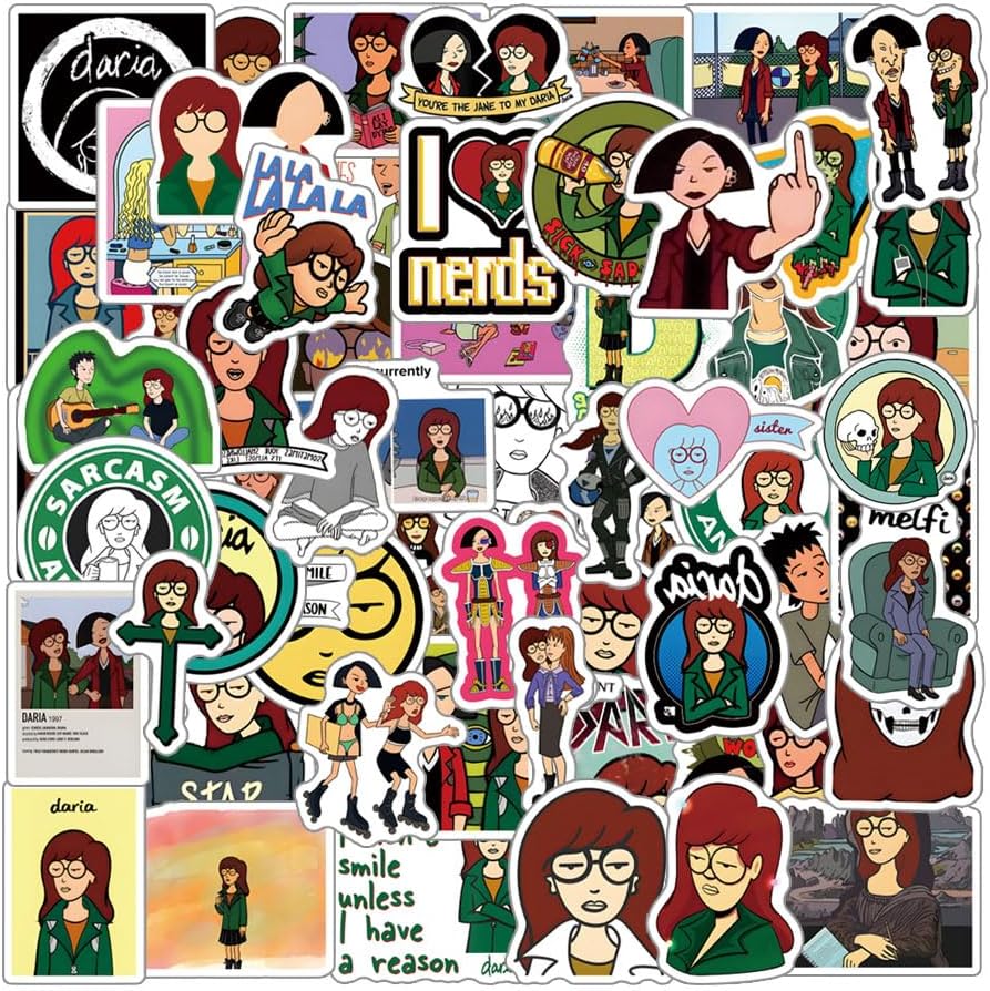 63Pcs Daria Aesthetics Comedy Cartoon Stickers Pack