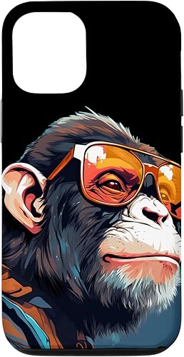 iPhone 13 Bonita cara de mono con gafas de sol para divertidos amantes de los simios