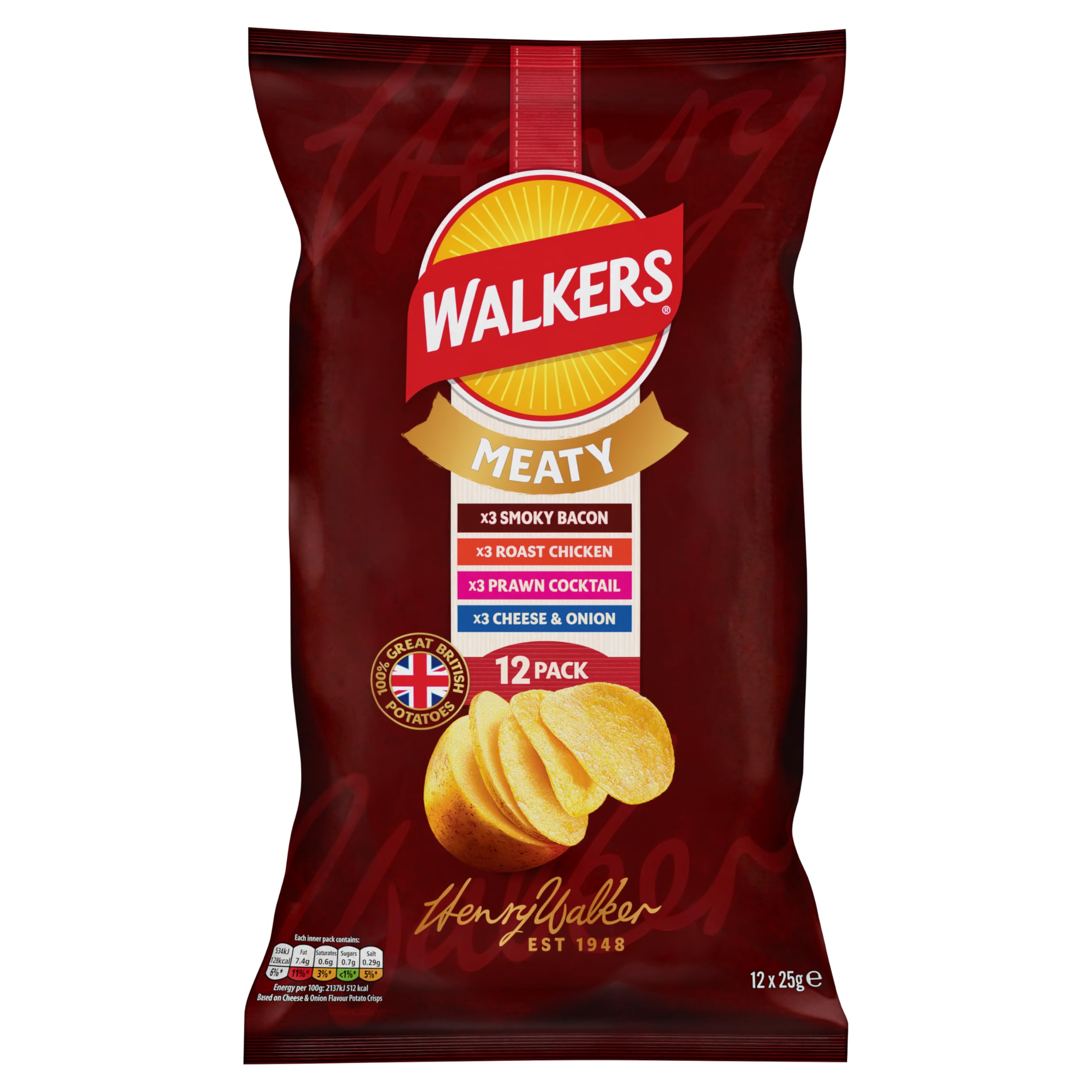 Meaty Variety Multipack Crisps 12x25g