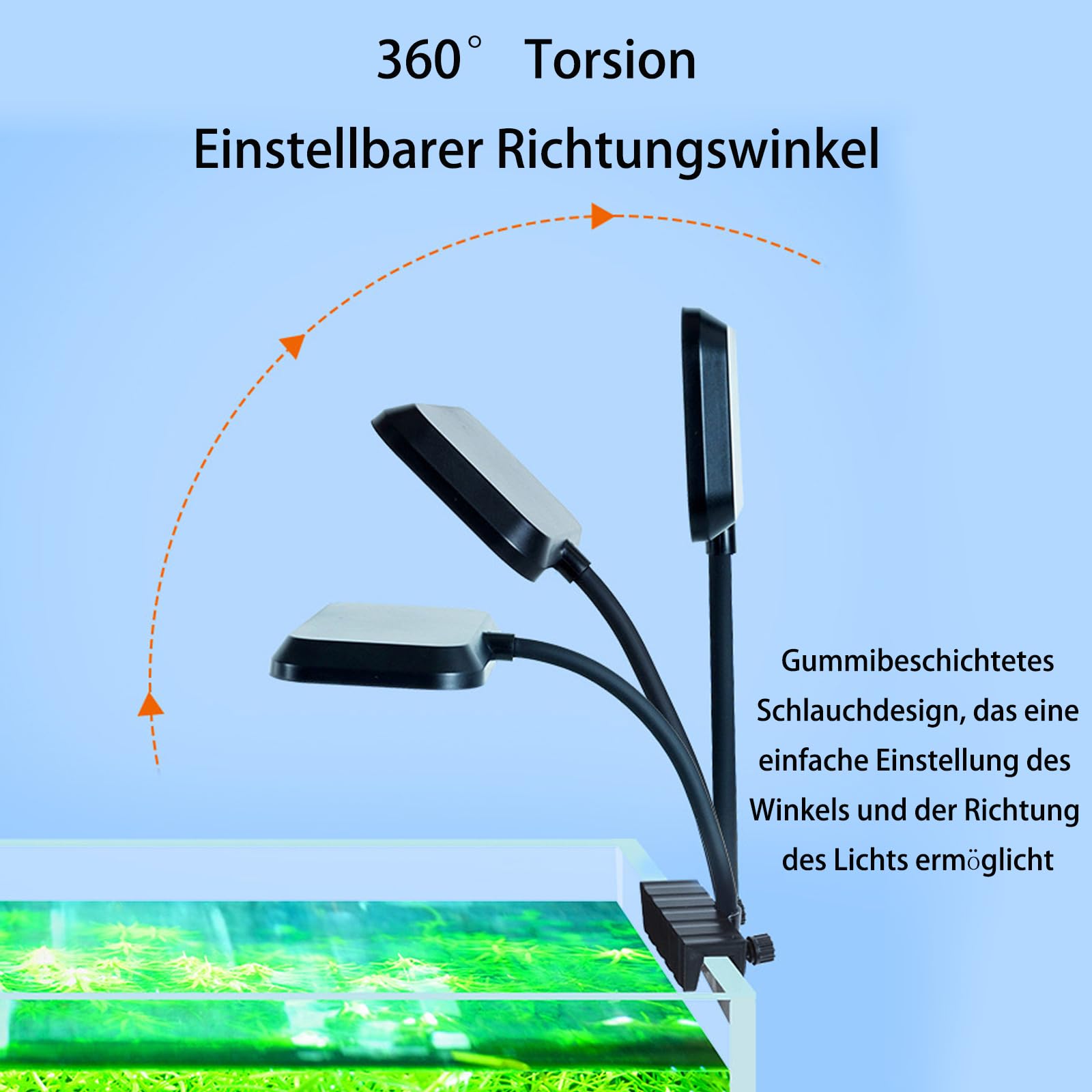 92RA Oświetlenie LED 360°, Lampa LED Energooszczędna i Odporna na Zaparowanie, Światło Wodoszczelne dla Roślin Wodnych i Ryb (13 W)
