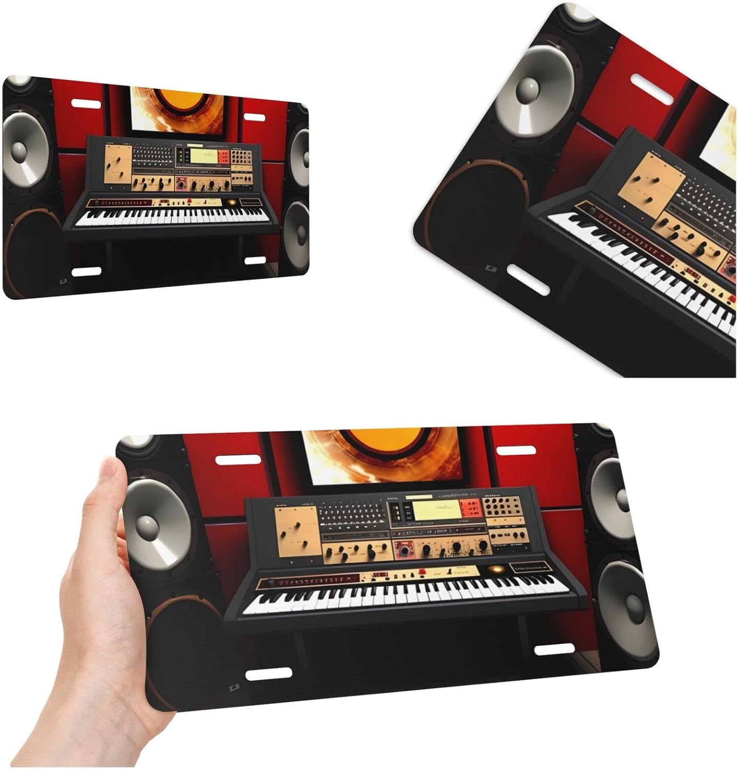 music studio License Plate Cover Aluminum Car Plate Tag