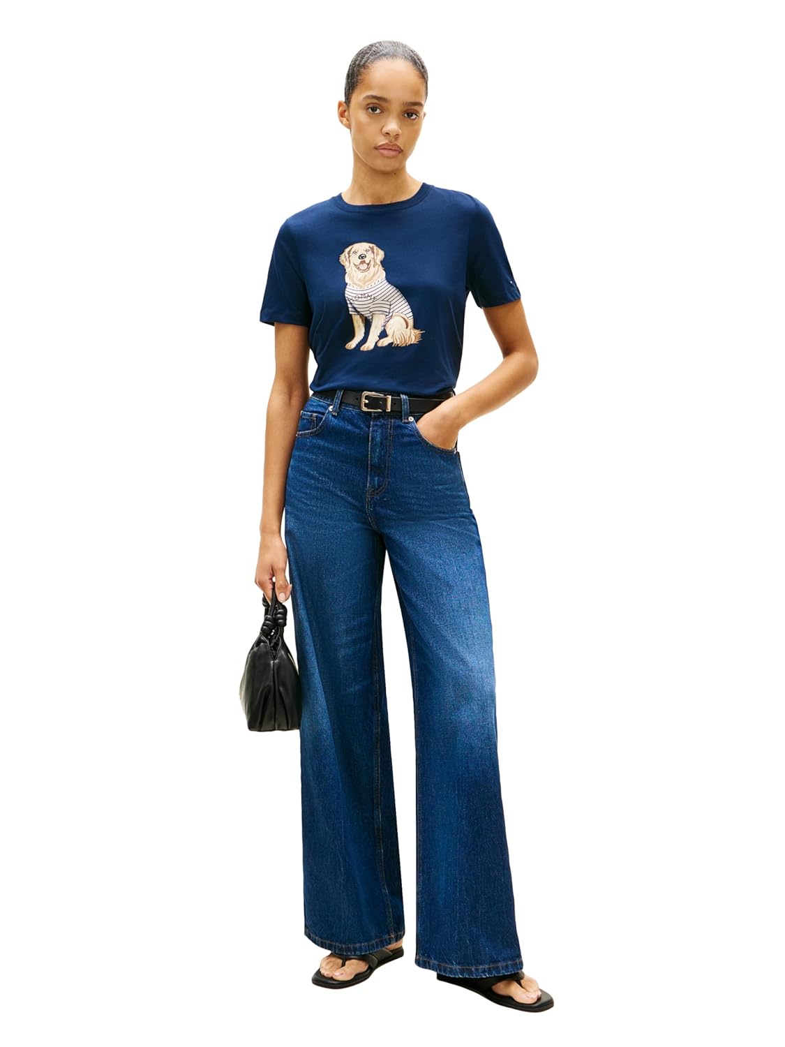 Tommy Hilfiger Womens Short Sleeve Cotton Graphic Crew Neck T-Shirts with Printed Dog Graphic Dog Mom Shirt - Image 4