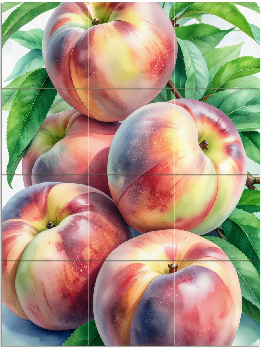 Tile Mural Peach Fruit Still Life Kitchen Shower Wall Backsplash Marble Ceramic - Picture 6 of 12