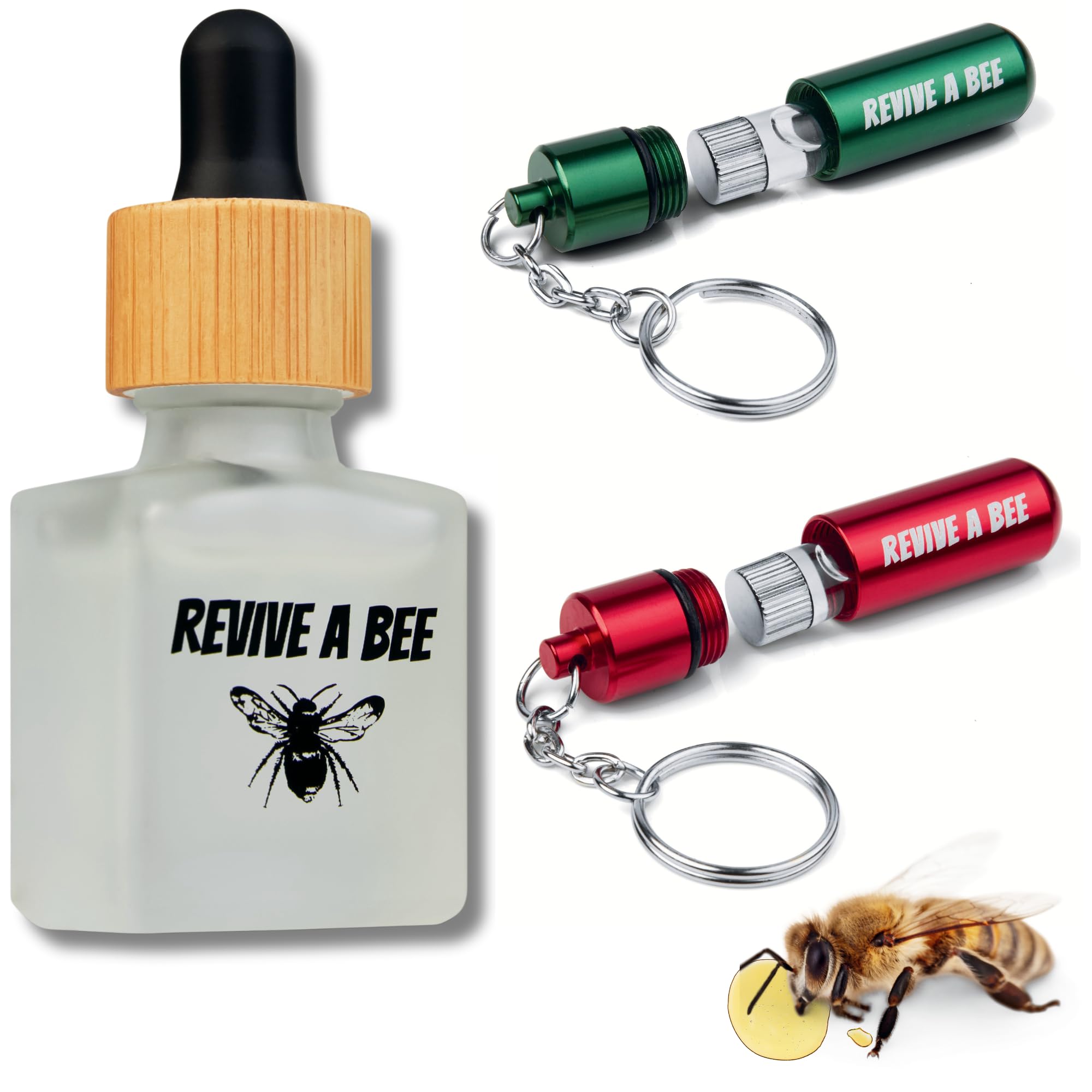 Revive a Bee Gift Box, 2 x Bee Revival Kit Keyrings, 1x Refill Bottle & Plantable Seed Paper, Gift For Eco-Conscious Nature Lovers — view 11