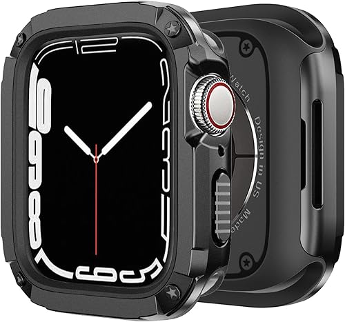 BOTOMALL Parachoques de silicona suave con cubierta de policarbonato compatible con carcasa de Apple Watch de 1.575 pulgadas, 1.614 pulgadas, Series
