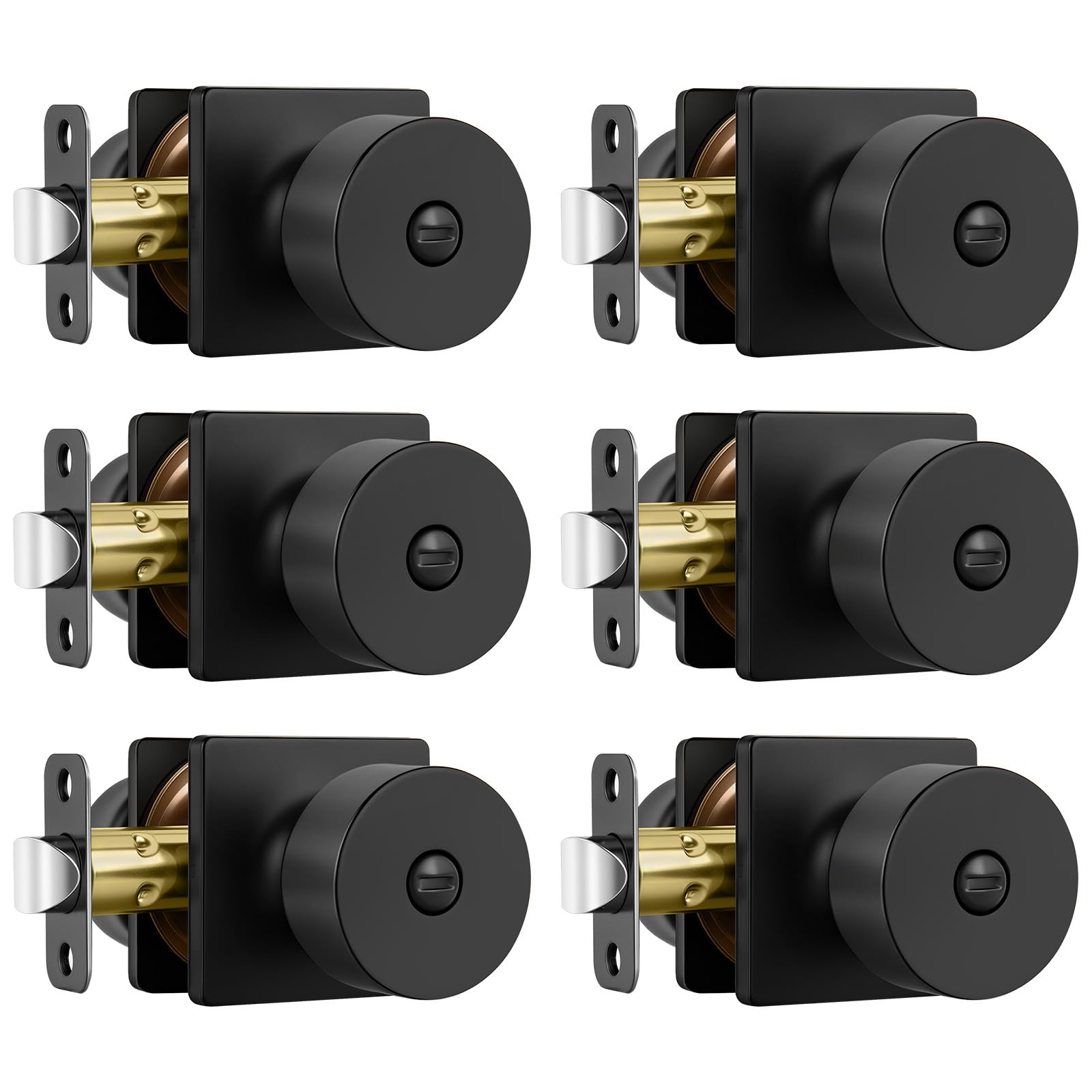 Haidms Matte Black Door Knobs - 6 Pack -1