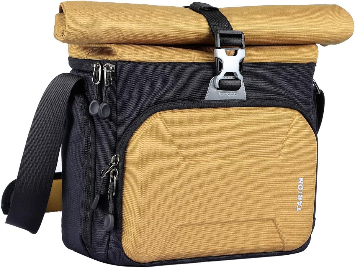 x TARI ON XHS Hard Shell Camera Case Bag Roll Top Shoulder Sling Bag for Outdoor Photography, DSLR & Mirrorless Cameras, Lenses & Tripod – Waterproof & Travel-Friendly