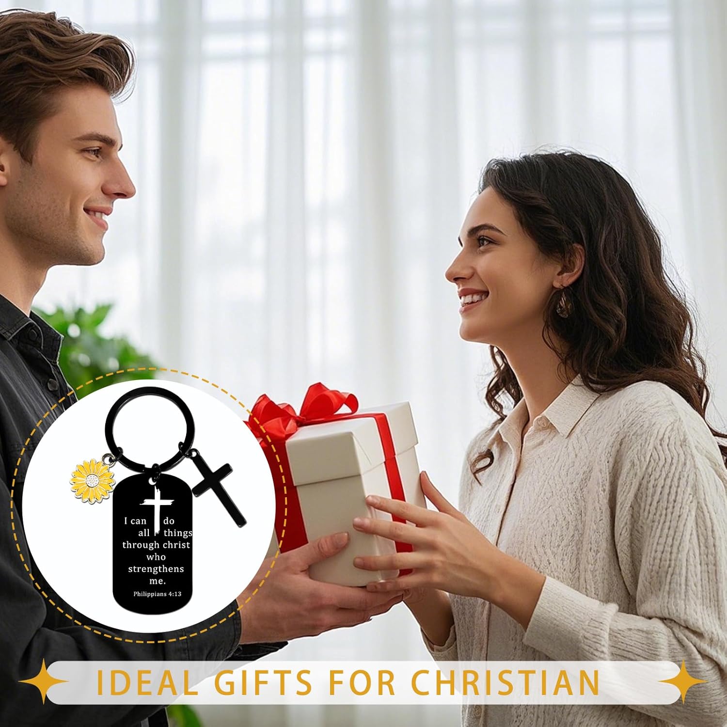 Christian Gifts Keychain for Women, Inspirational Bible Verse Religious Faith Gift for Girls Sister Mum Friend - Image 6