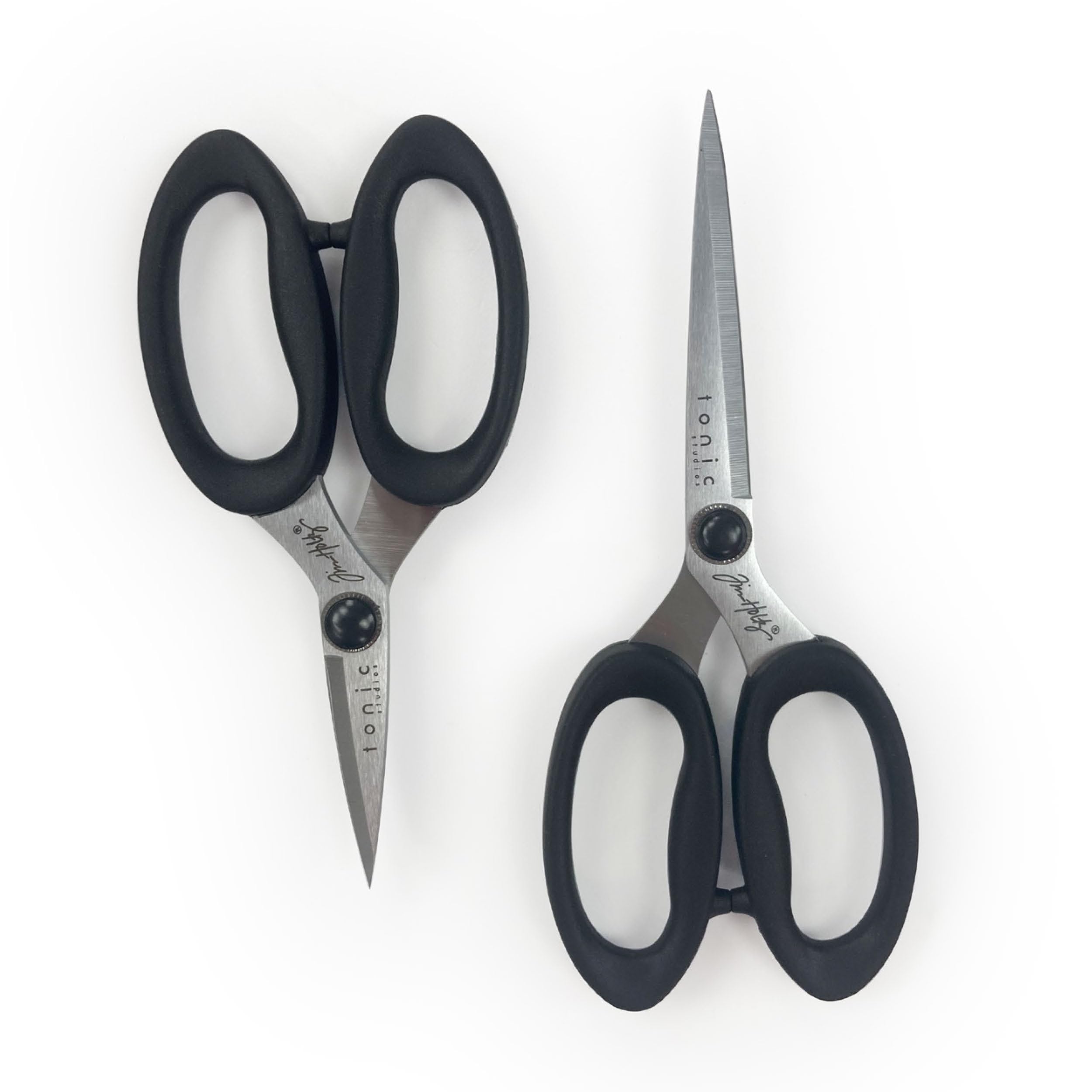 Tonic Studios - Tim Holtz Haberdashery Snip Bundle - Includes 5" and 6" Titanium-Coated Scissors with Patterned Storage Tins