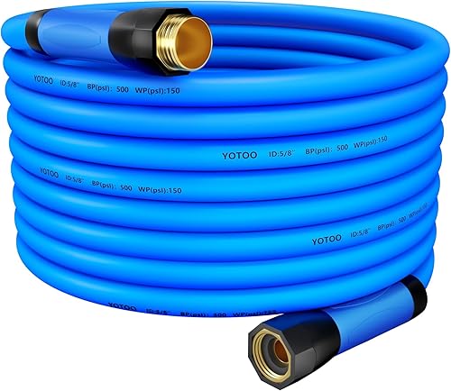 YOTOO Manguera de agua híbrida resistente para jardín de 58 pulgadas por 3 pies, 150 PSI, resistente a las torceduras, flexible para todo tipo de
