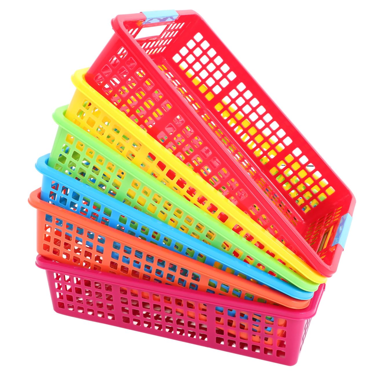 6 Sztuk Kolorowych Plastikowych Pojemników Do Przechowywania W Klasie Na Dokumenty A4 Owoce Przekąski Zabawki Organizer Pudełko Do Przechowywania Składana Konstrukcja