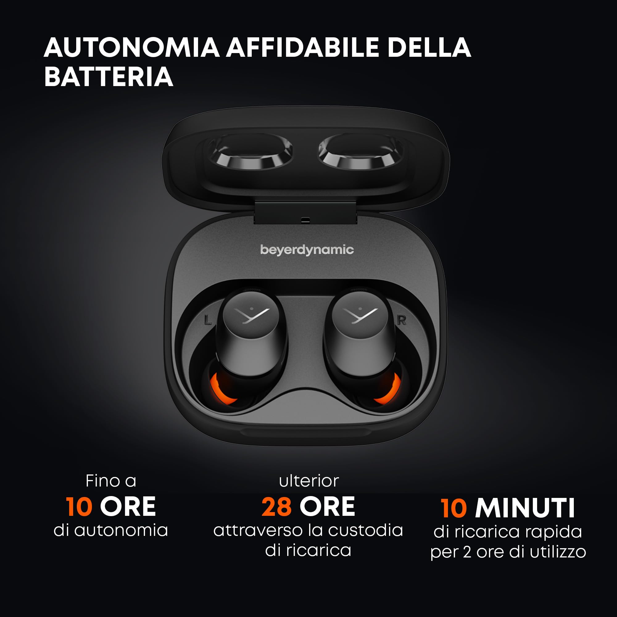 beyerdynamic Amiron 300 Cuffie True Wireless con cancellazione attiva del rumore e modalità Trasparenza, auricolari crema, Bluetooth in-ear, 38 ore di autonomia.