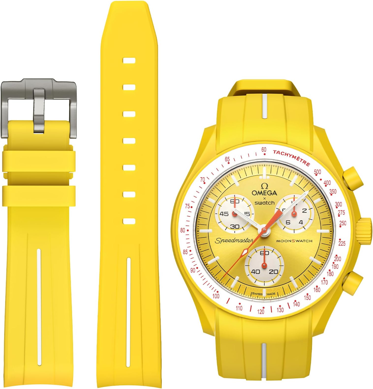Strap for Omega x Swatch MoonSwatch/Rolex Watch/SEIKO Watch 20mm,Silicone Replacement Strap for Omega X Swatch Moonswatch Speedmaster Watch No Gap