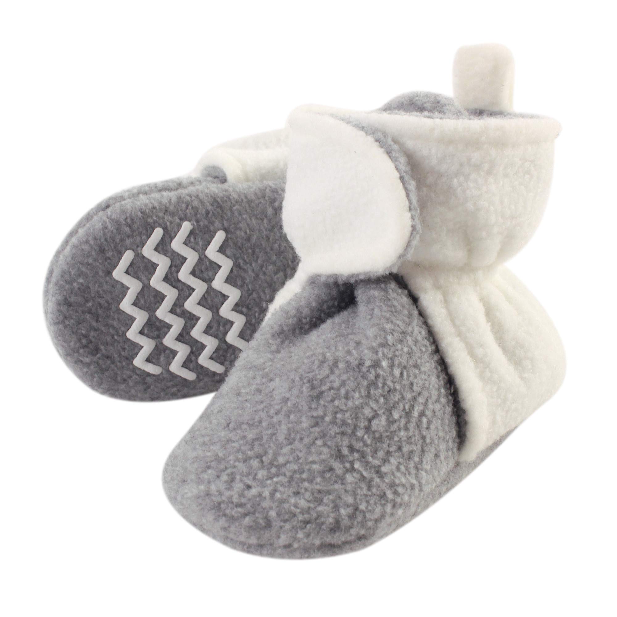 hudson baby Uniseks - dzieci Unisex Baby Cozy Fleece Booties With Non Skid Bottom, GrayZestaw akcesoriów zimowych