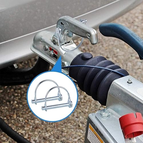 Miniatura 5 de 4 pasadores de bloqueo de alambre, acoplador de seguridad resistente de 3/8 pulgadas, pasador de enganche de eje de bloqueo de toma de fuerza con