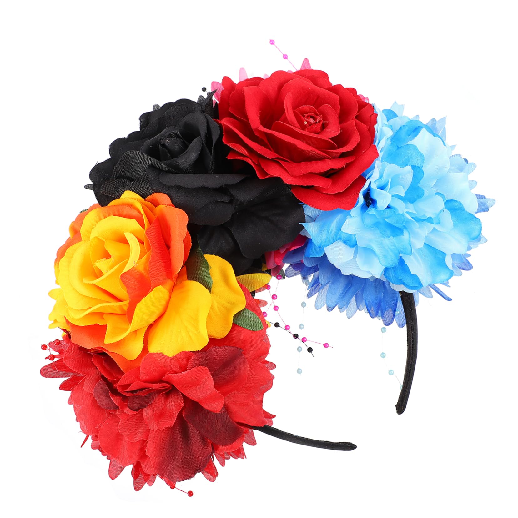 LICHENGTAI Haarband bloemen Mexicaanse Halloween haarband kroon bloemen haar hoofdband Mexicaans haar hoofdband Halloween haaraccessoires vrouwen voor cosplay carnaval
