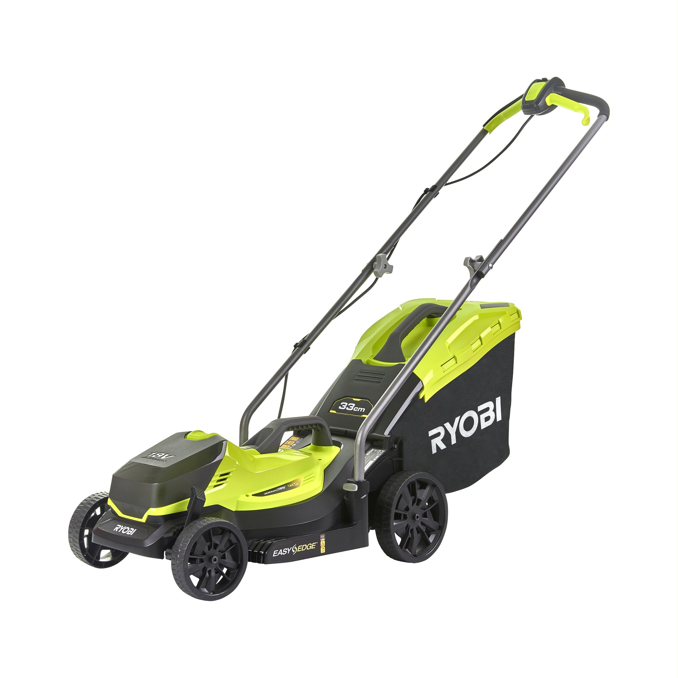 Ryobi OLM1833B Tosaerba a Batteria 18V ONE+, Ripiegabile, per Giardini Fino a 500 m², Batteria Non Inclusa, Taglio 33cm