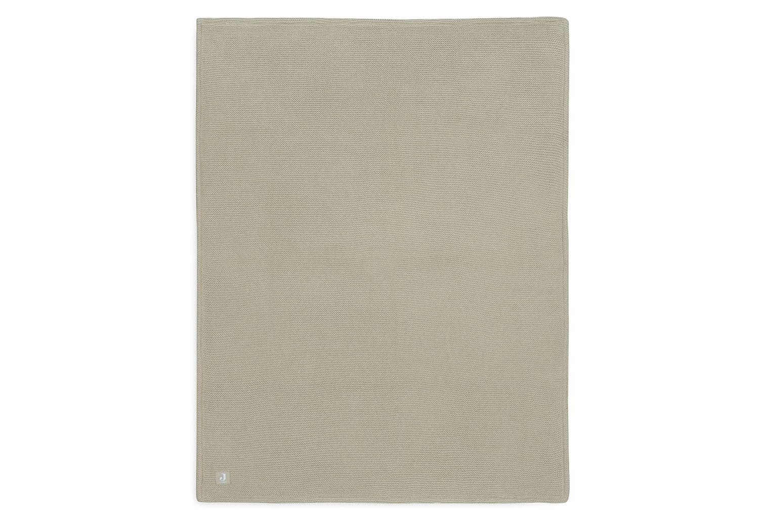 Jollein 517-511-67054 Kocyk dziecięcy, z dzianiny z pluszowym futerkiem, Basic Knit Olive (75 x 100 cm)
