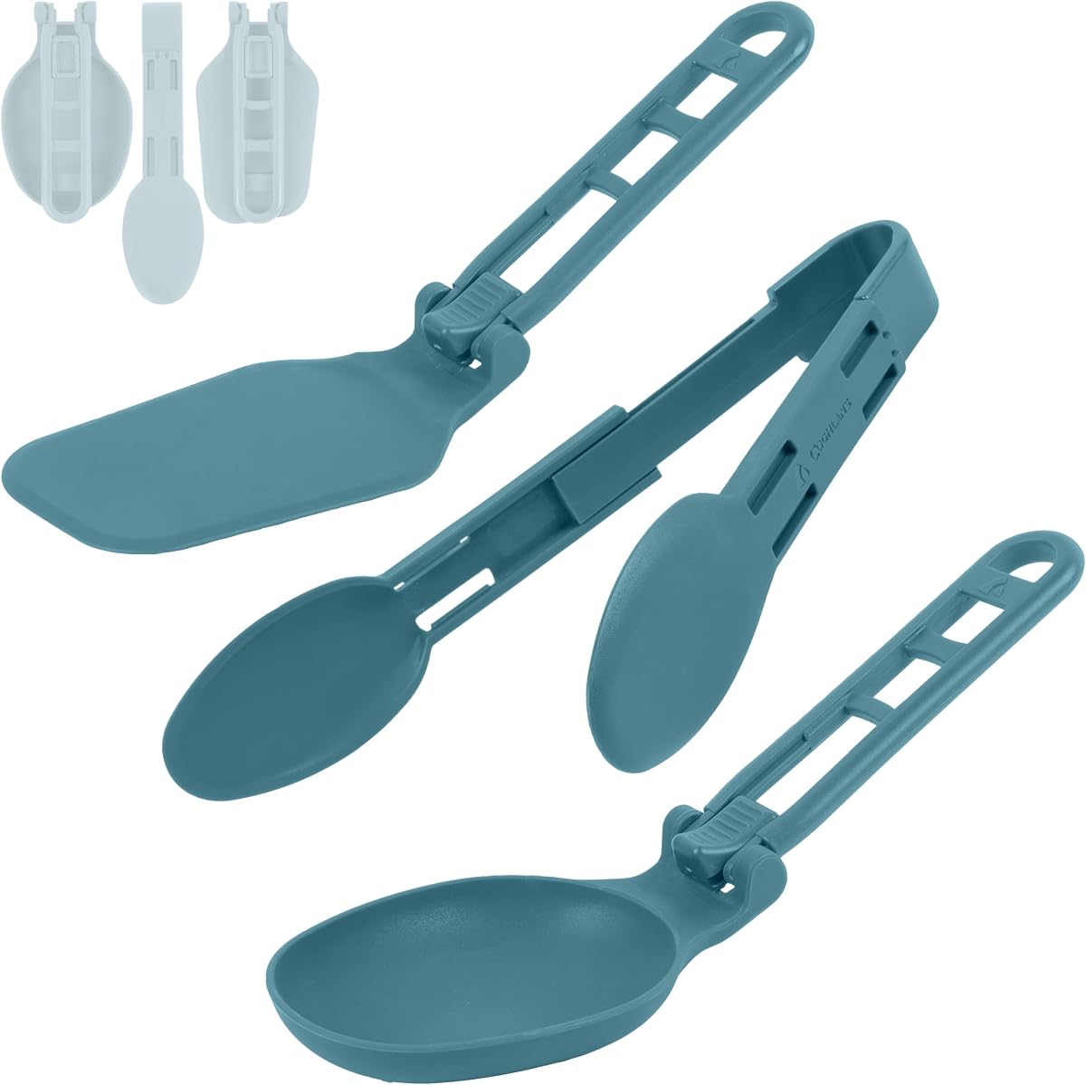 Utensilios de cocina plegables para acampar de Coghlan: juego de cuchara, espátula y utensilios compactos y livianos: equipo de nailon duradero y resistente al calor para cocinar al aire libre, caminar y viajar