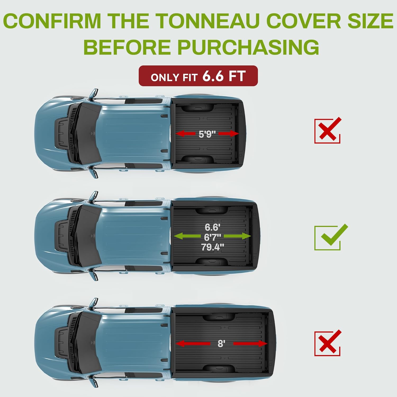 autosaver88 soft roll up truck bed tonneau cover fit for 2007-2026 chevy silverado/gmc sierra 1500 new body, 2007-2019 chevy silverado/gmc sierra 2500 3500 hd, 6.6ft bed 6'7" soft roll up 2007-2019 2500 3500hd