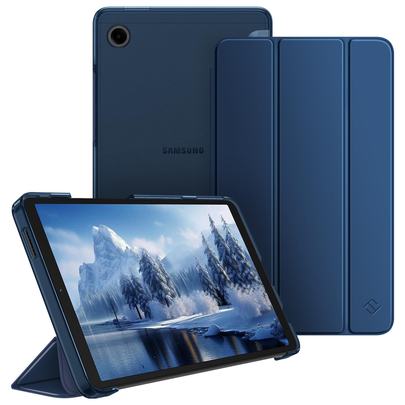 Fintie Hülle für Samsung Galaxy Tab A11 8,7" 2025/ Tab A9 8.7 Zoll Tablet, Ultra Dünn Schutzhülle mit Transparenter Rückseite, Dunkelblau - 1