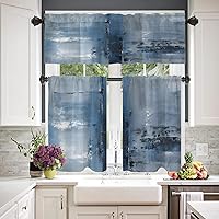 Vista 1012 de Cenefas de cocina modernas con patrón de cobre marrón dorado para ventanas, cenefas opacas abstractas de marcas de arañazos y cortinas opacas