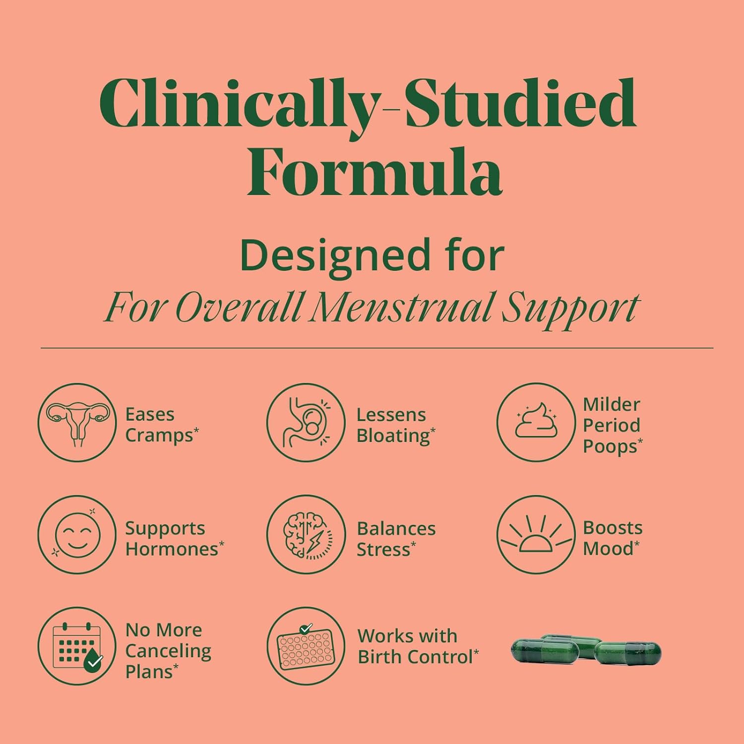 PMS & Period Relief - Menstrual Cramp Relief: No More Period Cramps, Mood Swings, or Bloating. PMS Supplement for Happy Hormones and Period Relief. (40 Count) - Image 4