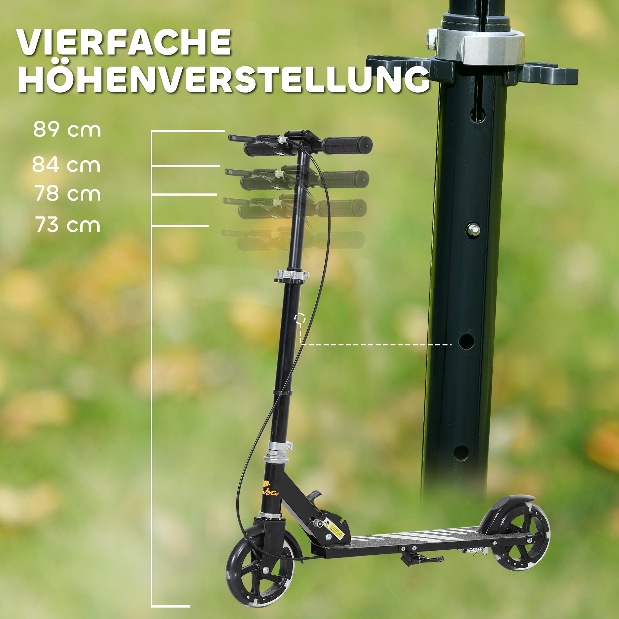 AIYAPLAY Roller Kinder Scooter mit Leuchtenden Rädern, Bremse, klappbarer Kinderroller Höhenverstellbarer Tretroller Kickscooter für Kinder Jugendliche 3-8 Jahre Cityroller bis zu 50 kg