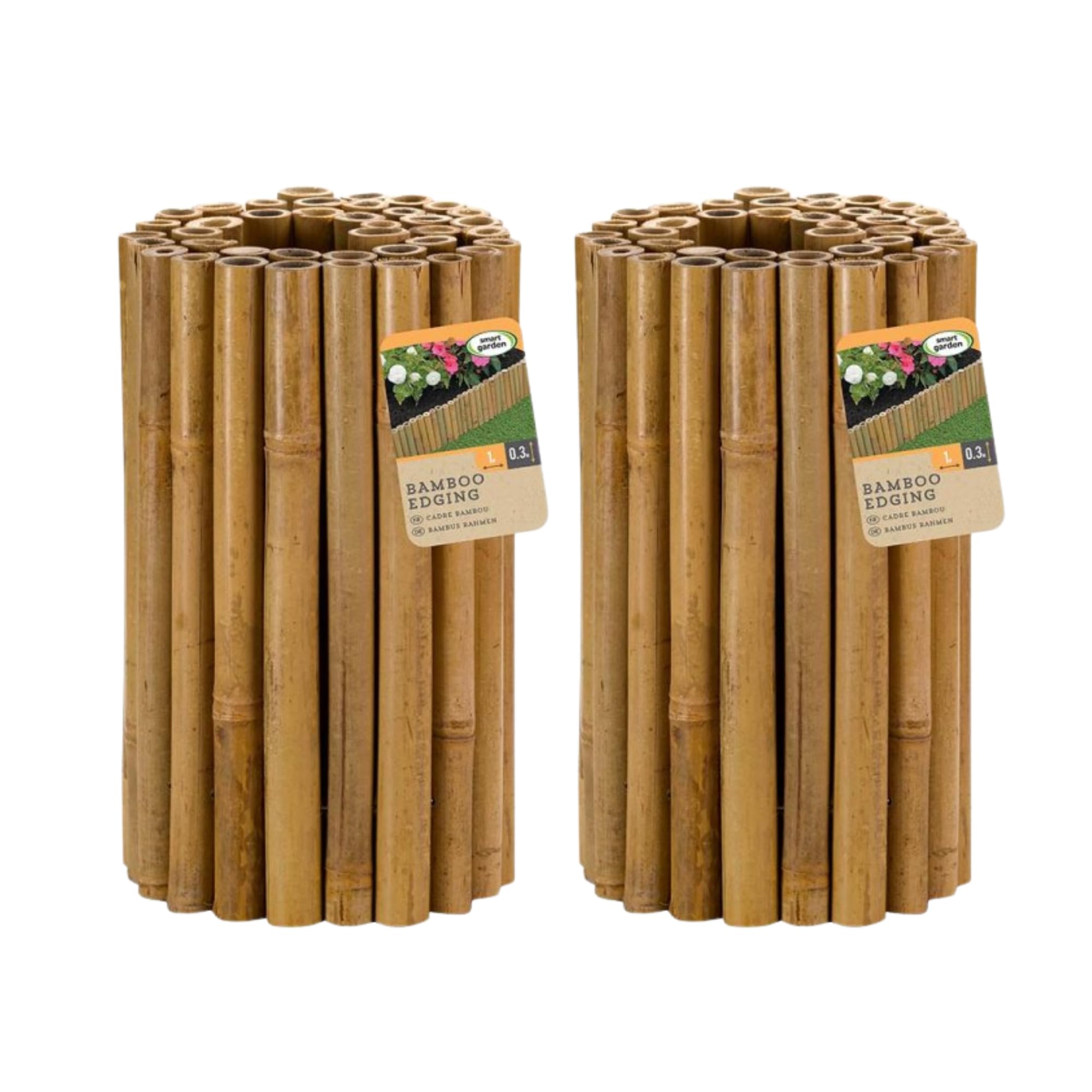 Garden Mile Set Of 2 Bamboo Log Roll Border Edging 30cm X 200cm Heavy Duty Wooden Garden Edging Border Bamboo Log Roll For Flower Beds Grass Yard Pathways Garden Edge Lawn Edge