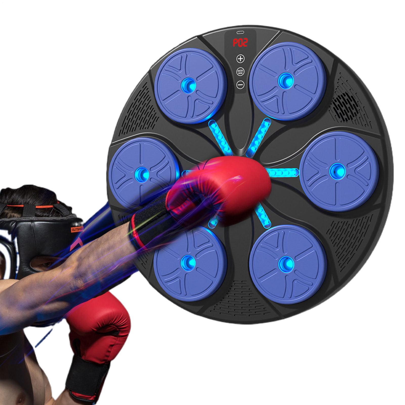 Máquina de boxeo musical, 8 modos, entrenador electrónico, con luz RGB, música montada en la pared, para entrenamiento de fitness, entrenamiento, deportes, hombres y mujeres, hogar, oficina