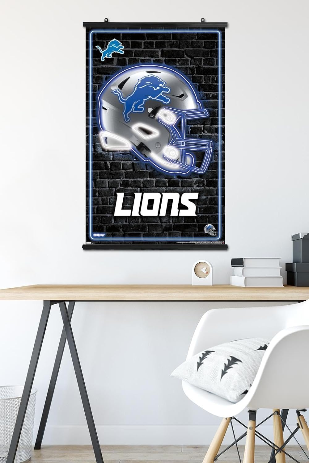 NFL Detroit Lions - Neon Helmet 23 Wall Poster, 34L" x 22.4W", Premium Poster & Clip Bundle - Image 5