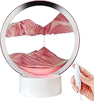 Vista 1 de Akaco Arte de arena en movimiento líquido con base de madera blanca clara, color 3D, decoración de arena movediza, paisaje de arena en movimiento