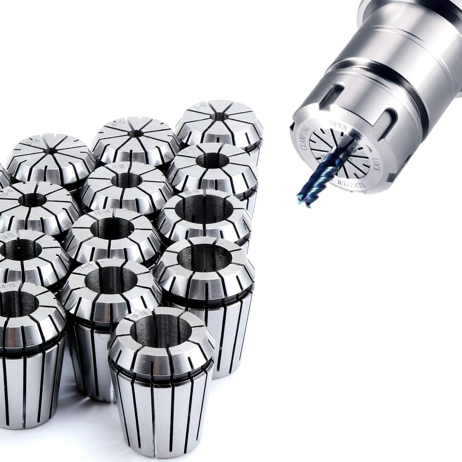 Pinces De Serrage ER11, 15 Pcs ER11 CNC Collet Pinces à Ressort ER11 CNC Fraisage Tour Mandrin Outil