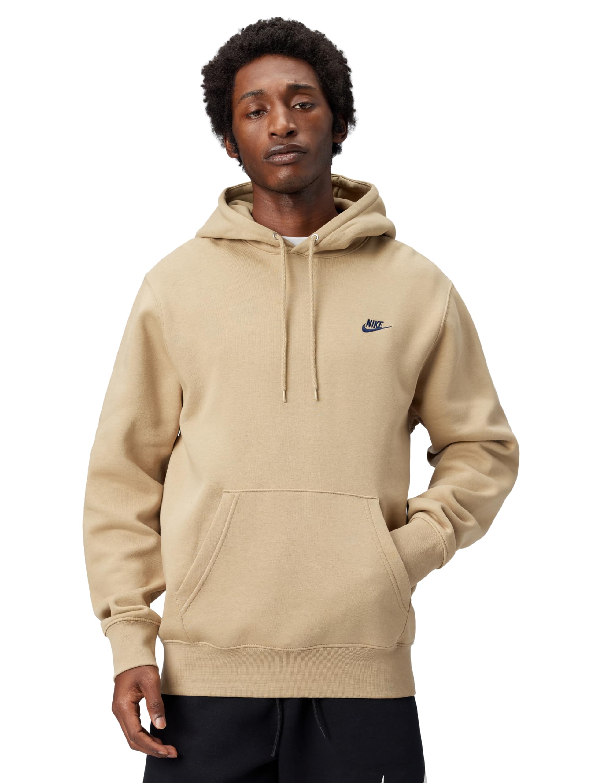 Nike Men's Club Pullover Fleece Hoodie Medium Parachute Beige/Parachute Beige/Obsidian