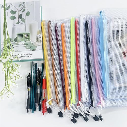 Miniatura 4 de TotePrint - Paquete de 10 carpetas sobre de cloruro de polivinilo transparente, impermeable, con cremallera, para el hogar, el trabajo, la oficina