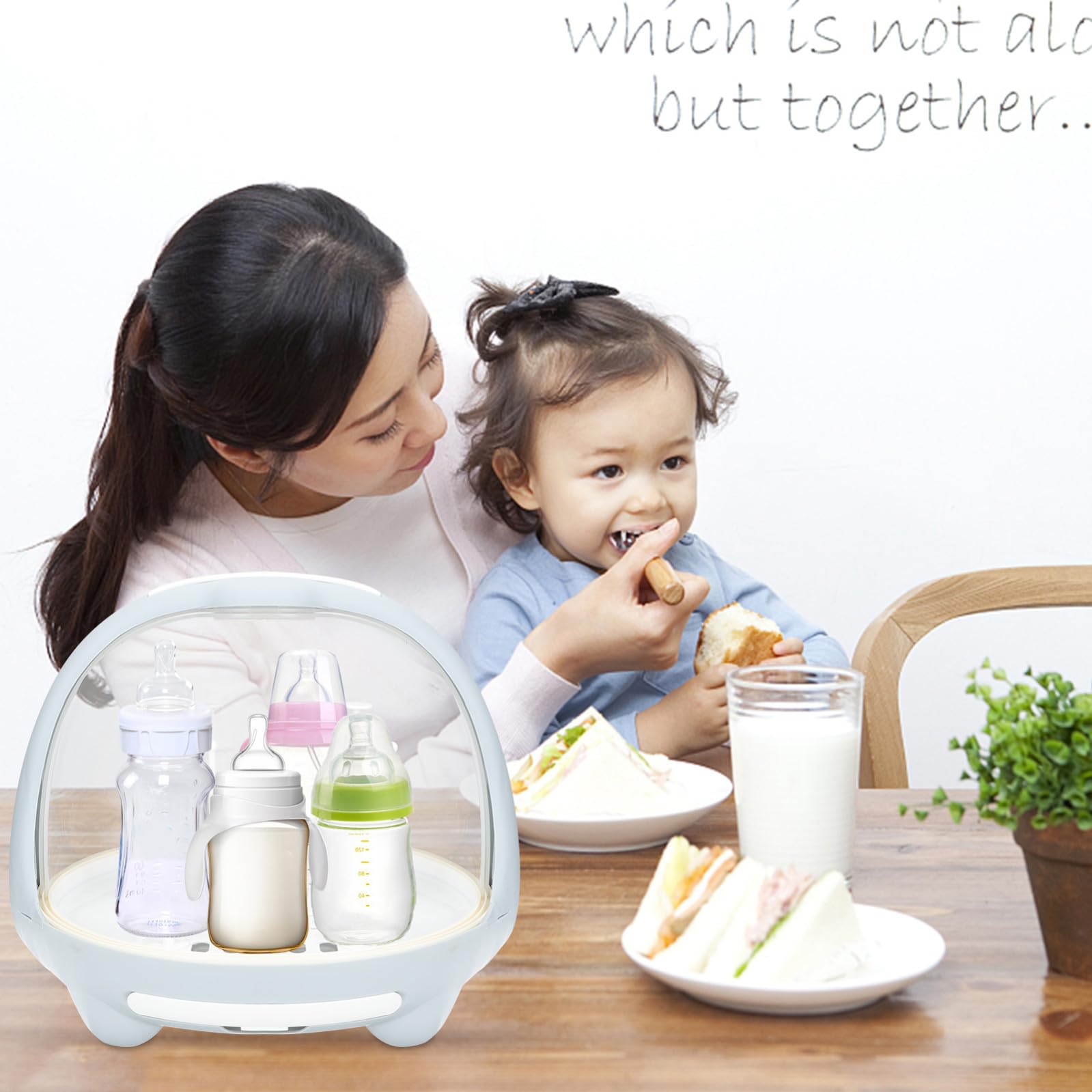 PACKOVE Boîte de Séchage pour Bouteilles Bleu en PP, Résistant aux Dommages, Utilisable à Sec et Humide, Organise Biberons et Vaisselle pour Bébé, Cuisine