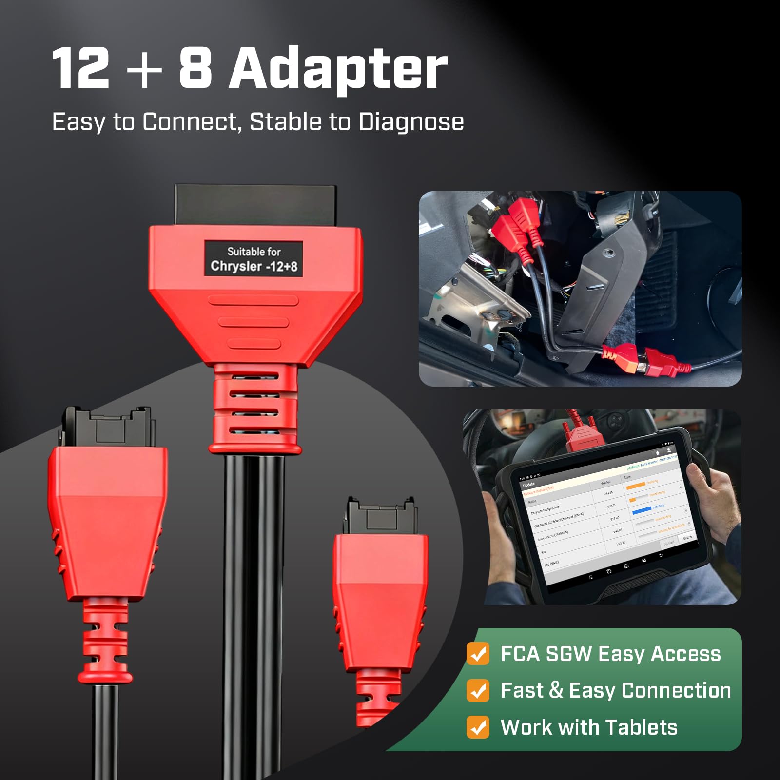 Amazon.com: OBD2 12+8 Adapter for Chrysler, OBD II Bypass Cable