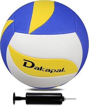 Dakapal Soft Volleyball Official Size 7 Volleyballs Ball Lightweight Volleyball for Youth Beginners Training Outdoor Indoor 0.26-0.29LBS with Pump