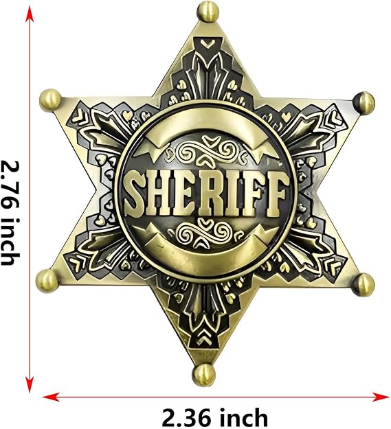 Western Sheriff Badge for Kids Adults Party Favors Supplies School Carnival Prizes Party Bags Gift Filler